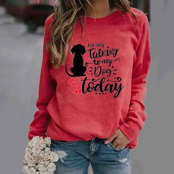 Puntoco Mujeres Casual Manga Larga Impresión O-Cuello tops Camisa Blusa Pullover Puntoco Puntoco-4541