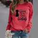 thumbnail image 1 of Puntoco Mujeres Casual Manga Larga Impresión O-Cuello tops Camisa Blusa Pullover Puntoco Puntoco-4541, 1 of 3