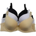 thumbnail image 1 of 3 or 6 Pieces Full Cup Black White Nude Plain Push Up B/C Bra (9285) (38B, 6 Pieces Show (2 for Each Color)), 1 of 2