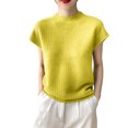 thumbnail image 5 of Women's Mock Neck Sleeveless Textured Sweater Vest Casual Cap Sleeve Knit Pullover Tank Tops, 5 of 7