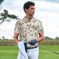 thumbnail image 3 of Honeii Halloween Cactus print Polo Shirt, a classic short-sleeved, button-down golf shirt designed for menMedium, 3 of 6