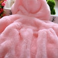 thumbnail image 5 of HBYJLZYG Hoodies Cardigans Rabbit Ear Hoods Fleece Capes Poncho Coat, Toddler Baby Boys Girls Solid Color Plush Cute 3D Winter Thick Keep Warm Coat, 5 of 9