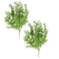 thumbnail image 2 of 2Pcs Artificial Flowers Cemetery Bouquet Plastic Memorial Flowers for Hanging Window Box Home Table Centerpieces Decor, 13X2In (Green1), 2 of 5