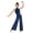 Navy Blue, variant on Girls Ruched Mesh Figure Skating Leotard Lyrical Dance Jumpsuit Ballet Dance Bodysuit Ballroom Dancewear Blue 6