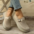 thumbnail image 4 of Busydd Slip on Shoes Women Comfortable Breathable Walking Shoes Women Casual Solid Color Chunky Heel Women's Shoes 10, 4 of 4