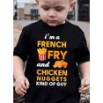 thumbnail image 1 of boys Cotton T-shirt "I'M A FRENCHW FRY AND CHICKEN NUGCETS KIND OF CUY"Print For Comfortable And Casual Round Neck Short Sleeves, 1 of 6