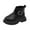 Black, variant on LYHaoo Fashion Children's Fashion Boots Girls' English Style Single Boots Side Zipper Boys' Fashion Buckle Short Boots Sizes 6 Beige(Toddler)