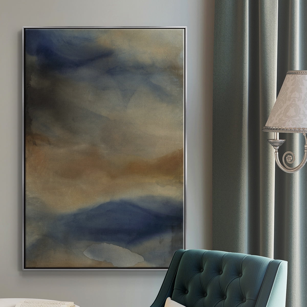 Reflection Framed Premium Gallery Wrapped Canvas - Ready to Hang - 17 x 25 - Silver Floating Frame