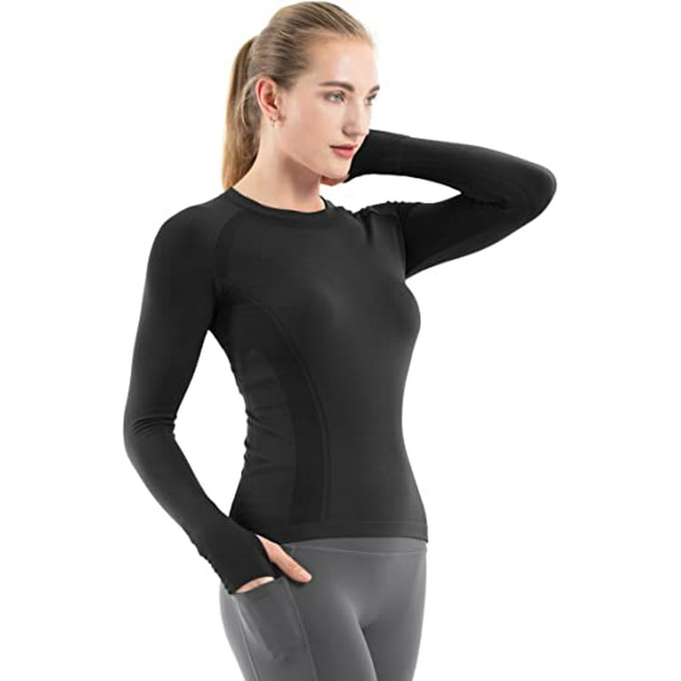 MathCat Seamless Workout Shirts for Women Long Sleeve Yoga Tops Sports  Running Shirt Breathable Athletic Top Slim Fit : : Clothing, Shoes  