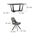 thumbnail image 5 of Benjara 5 Piece Dining Table and Fabric Chairs, Black and Gray, 5 of 5