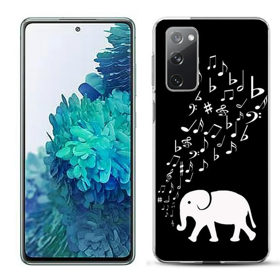 Slim-Fit Gel TPU Phone Case for Samsung Galaxy S20 FE 5G Fan Edition, by OneToughShield ® - Elephant Music