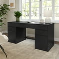thumbnail image 2 of Martha Stewart Home Office Modular Single-Drawer Desk with Dual 3 Drawer File Cabinets in Black with Oil Rubbed Bronze Hardware, 2 of 10
