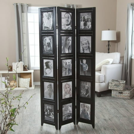 - Memories Double Sided Photo Frame Room Divider - Black 3 Panel - 8 x 10