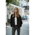 thumbnail image 5 of Zeagoo Women's Varsity Jacket Lightweight Bomber Jackets Spring 2 Pockets Button-up Casual Moto Fashion Baseball Outwear, 5 of 6