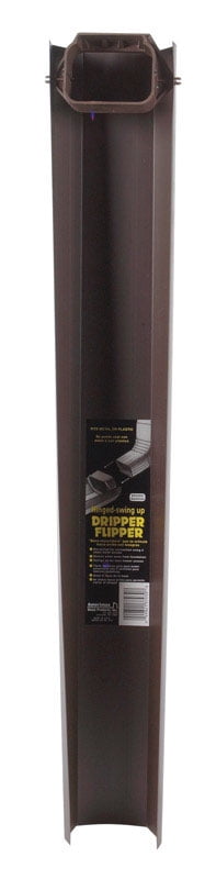 AMERIMAX HOME PRODUCTS Dripper Flipper Hinged Downspout Extension, Brown, 30-In. Universal Size 3703019