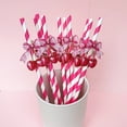 thumbnail image 1 of KAKOWELY 50 pajitas de papel de cereza: desechables para fiestas de cumpleaños, eventos de verano, San Valentín y decoraciones festivas., 1 of 4