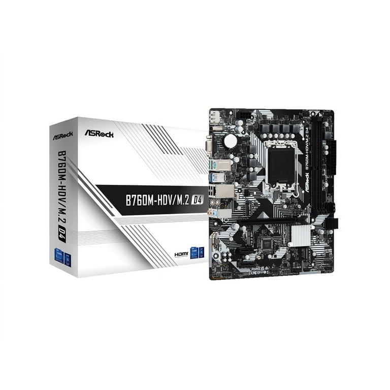 ASRock B760M-HDV/M.2 LGA 1700 DDR4 Micro ATX Motherboard - Walmart.com