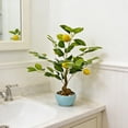 thumbnail image 3 of TOARTi Lemon Bonsai Tree Fake Fruit Citrus Plant With Plastic Pot For Home Office Indoor Tabletop Desk Kitchen Living Room 35x45 cm, 3 of 11