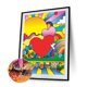 thumbnail image 1 of Cuadros Decorativos DIY 5D colorido corazón diamante imagen resina completo redondo taladro Rhinestone pintura Tmvgtek embutido en tela, 1 of 9