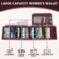 thumbnail image 2 of KIVDIT Wallets for Women Large Capacity Slim Wallet RFID Blocking Credit Card Holder with Double Zipper, 2 of 7