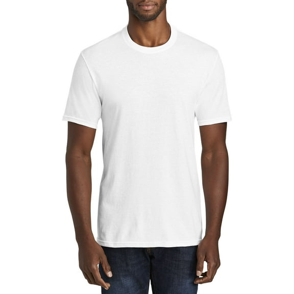 JustBlanks Lightweight Cotton Polyester Blend Crew Neck Short Sleeve T Shirt