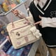 thumbnail image 1 of gran capacidad bolsa de lona mujer mensajero harajuku escolar mujer solo hombro doble mochila, 1 of 4