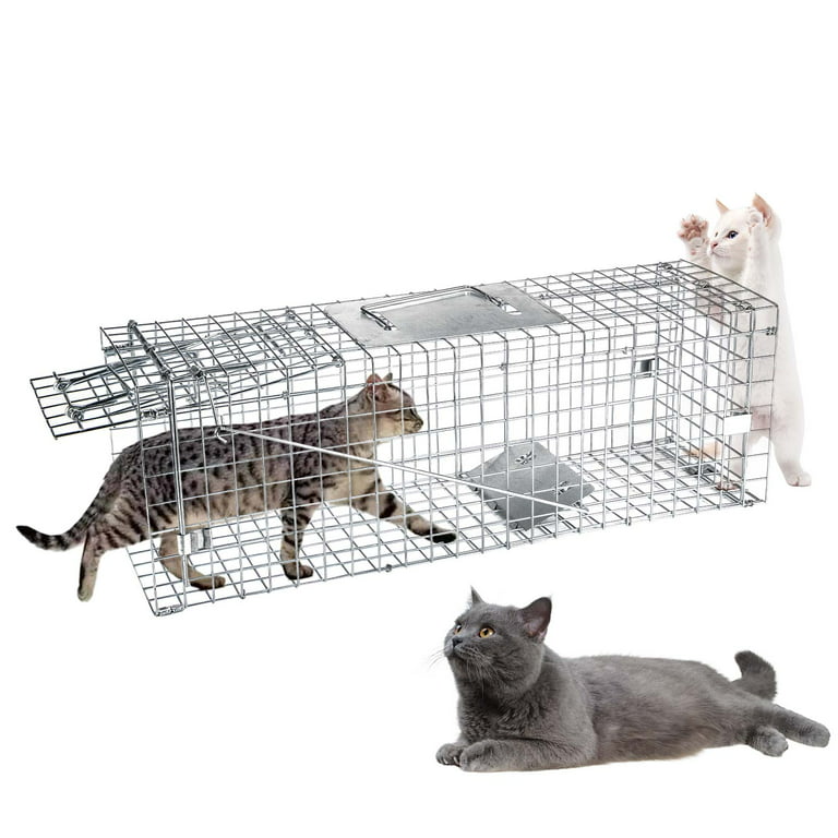 Cat Trap for Stray Cats 32x13x11 Animal Trap Live Traps for Cats  Raccoons Opossums Skunks Moles Small Dogs Beavers Etc, Pedal Triggered Trap