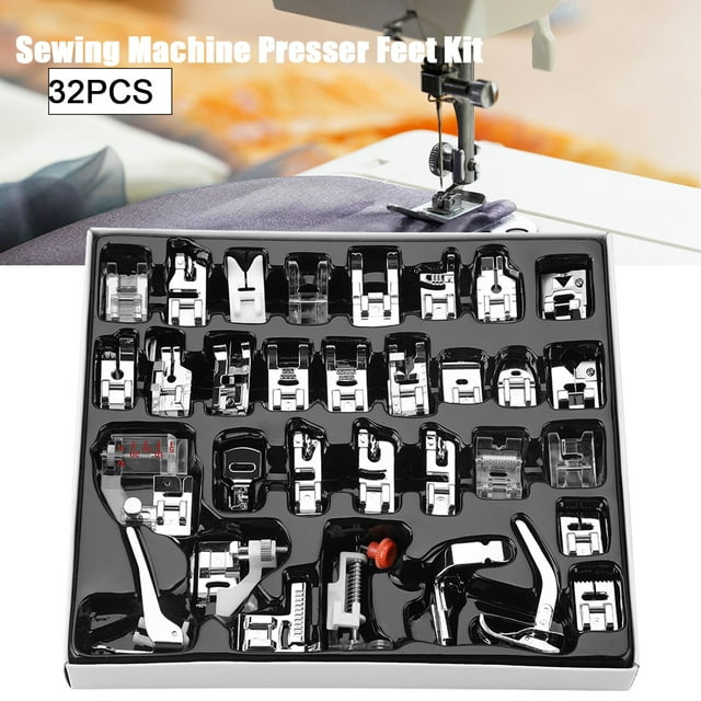 Herwey Walking Foot,32pcs/set Stitching Walking Foot Presser Feet Kit Household Sewing Machine Accessory, Presser Foot