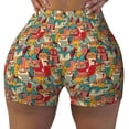 thumbnail image 2 of Lsque Funny Owl Bird Pattern High Waisted Biker Shorts for Women-Tummy Control Fitness Athletic Workout Running Yoga Gym Shorts,Moisture-Wicking-Large, 2 of 8