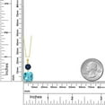 thumbnail image 2 of Gem Stone King 18K Yellow Gold Plated Silver Swiss Blue Topaz and Blue Sapphire Pendant Necklace for Women (5.15 Cttw, Gemstone November Birthstone, Cushion Checkerboard 10MM, Round 6MM), 2 of 4