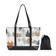 thumbnail image 7 of FORMRS Canvas Laptop Tote Bag for Women with 15.6" Computer Compartments Shoulder Handbag, Beige Snow Houses, 7 of 7