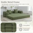 thumbnail image 3 of MOONMISS Corduroy Upholstered Modern Comfort Foldable Compressible Sofa Bed with Sturdy Metal Frame-Olive Green, 3 of 7