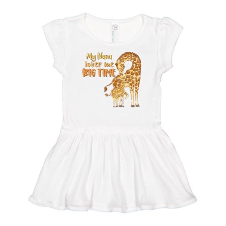 

Inktastic My Nana Loves Me Big Time Cute Giraffe Family Gift Baby Girl Dress