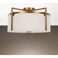 thumbnail image 2 of Uttermost Colfax 3-Light Steel Glass and Fabric Semi Flush in Antique Brass, 2 of 4