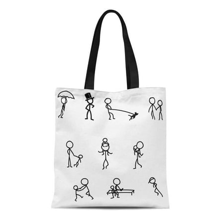 NUDECOR Canvas Tote Bag Activity Sticks Walking Games Baby Asphalt Autumn  Babe Beautiful Durable Reusable Shopping Shoulder Grocery Bag