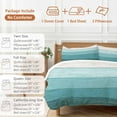thumbnail image 6 of Rustic Stripes Bedding Duvet Cover Set Queen Size 4 Pieces Aqua Gradient Farmhouse Wood Grain Bedding Set with Zipper Closure, 1 Comforter Cover 90x92 Inches 1 Flat Sheet & 2 Pillow Cases, 6 of 7