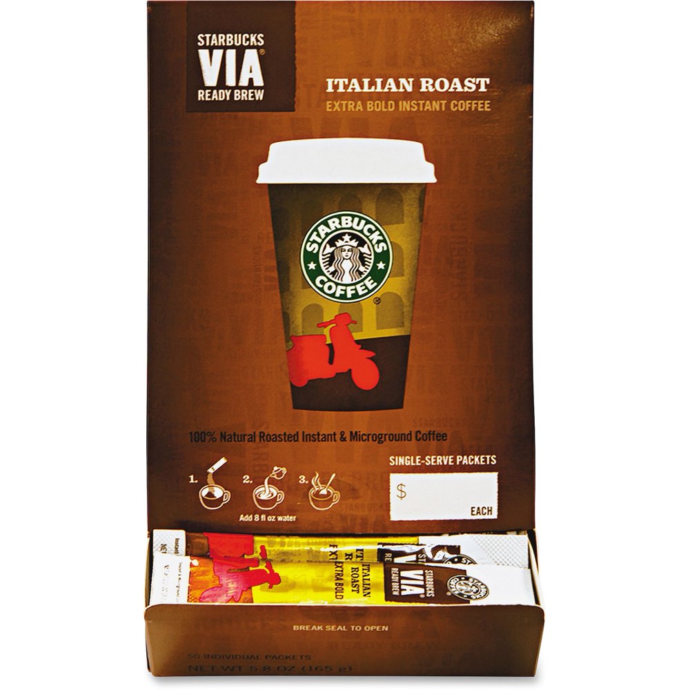 Starbucks Via Ready Brew Italian Roast Instant Coffee, 50 ct Walmart