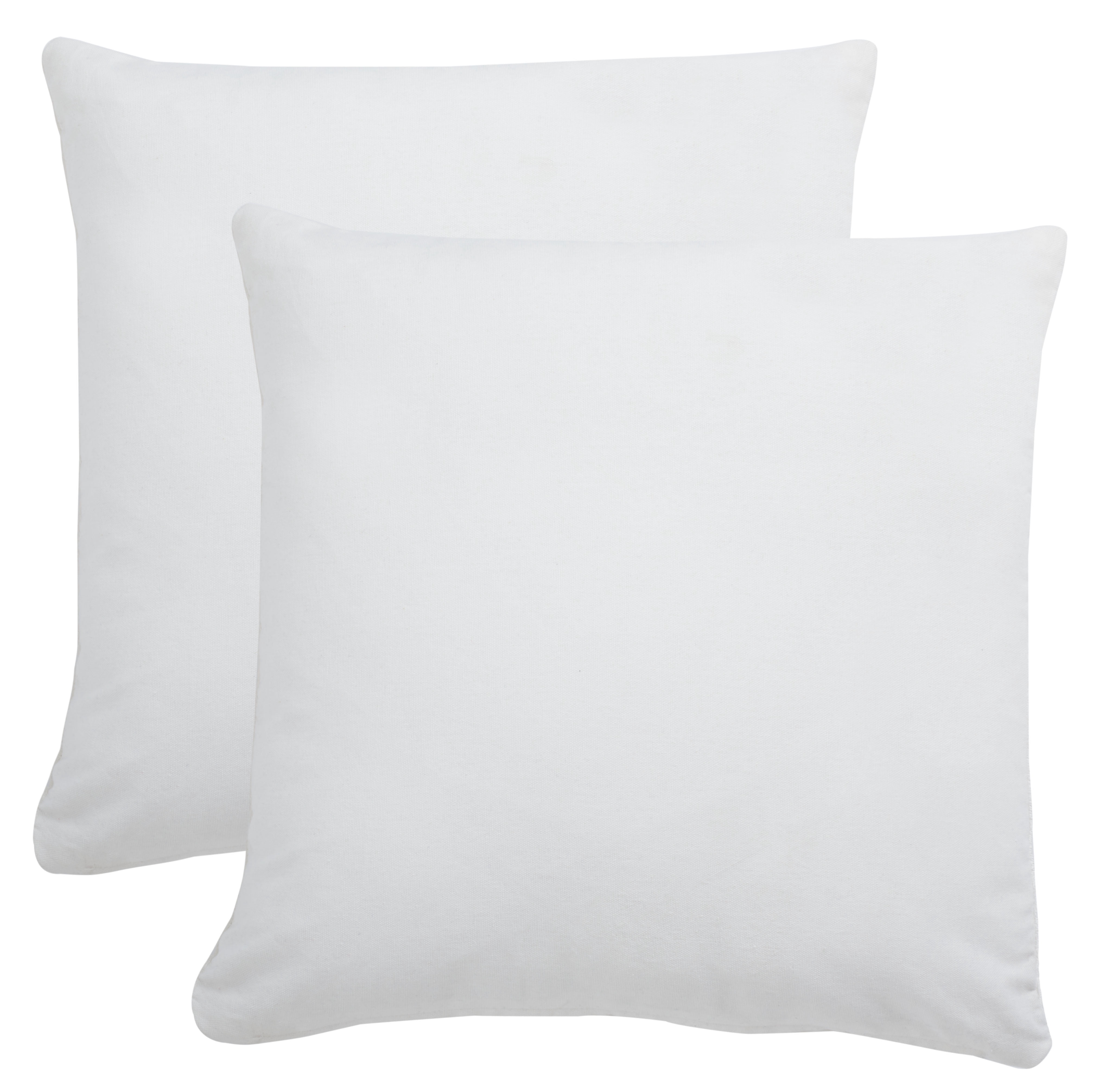SAFAVIEH Jovanni Solid Pillow, 18" x 18", Ivory, Set of 2