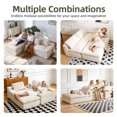 thumbnail image 2 of HipyMo 105" Sectional Couches for Living Room Corduroy Cloud Couch Sofa with L-Shape Upholstered Boneless Couchs Modern Modular Sectional Couch with Chaise (Left Facing Chaise+2Seaters, Beige), 2 of 9