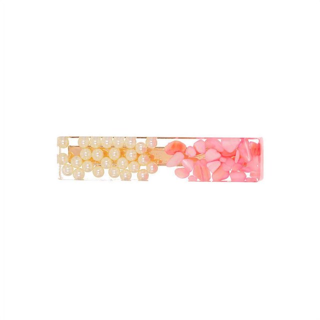 Ensemble de Pinces à Cheveux de Mode, 2 Pinces à Cheveux de Perles en Résine Acrylique Barrettes de Cheveux pour les Femmes, les Filles et les Femmes, les Outils de Coiffage de Coiffure