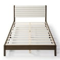 thumbnail image 5 of Furniture of America Elra Queen Solid Wood and Boucle Fabric Platform Bed, Walnut, 5 of 22