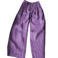 thumbnail image 5 of Horkkom Pants for Women Cotton High Waisted Drawstring Pants Casual Loose Pleated Pants with Pockets S, 5 of 7