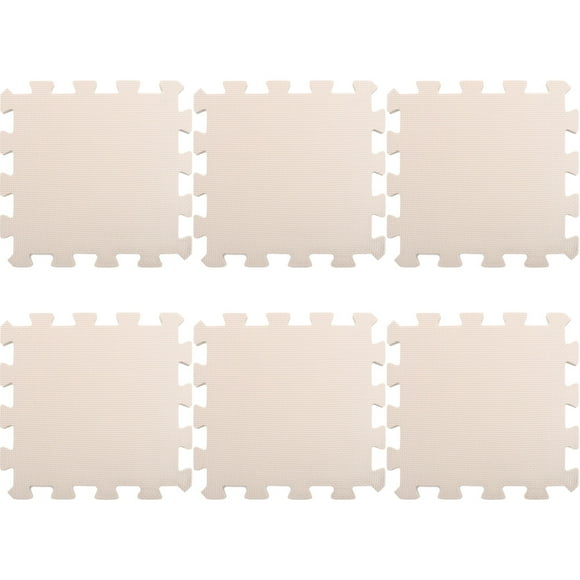 KAKOWELY 6 Pcs Tapis de Sol de Couleur Unie Tuiles de Sol en Mousse Tapis de Sol Coussin de Jeu Casse-Tête Tapis en Mousse,12.4x"X12.4"X0.39 Pouces
