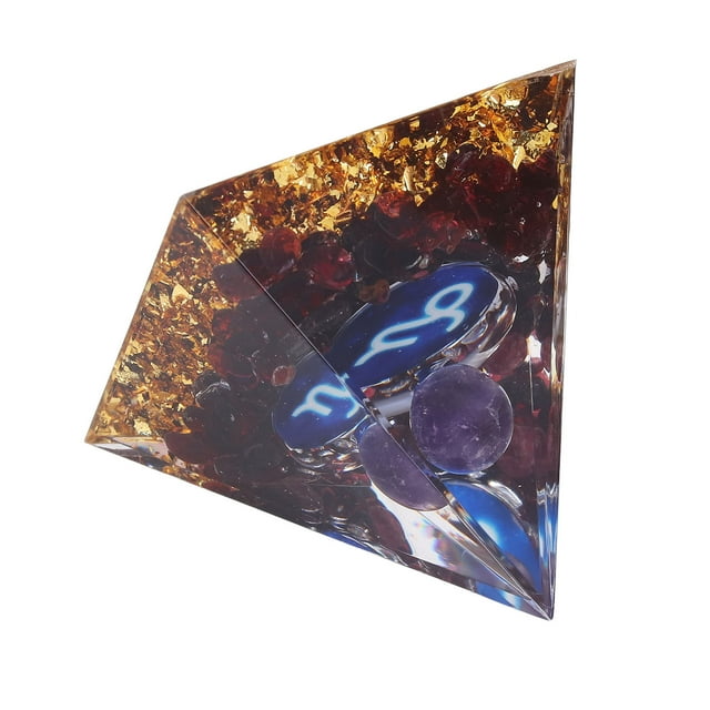 Orgone Pyramid,Chakra Resin Healing Meditation Power Stone Pyramid for Positive Energy