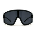 thumbnail image 1 of Mens Exposed Lens Oversize Shield Sport Plastic Sunglasses Black, 1 of 4