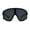 Black, variant on Mens Exposed Lens Oversize Shield Sport Plastic Sunglasses Grey