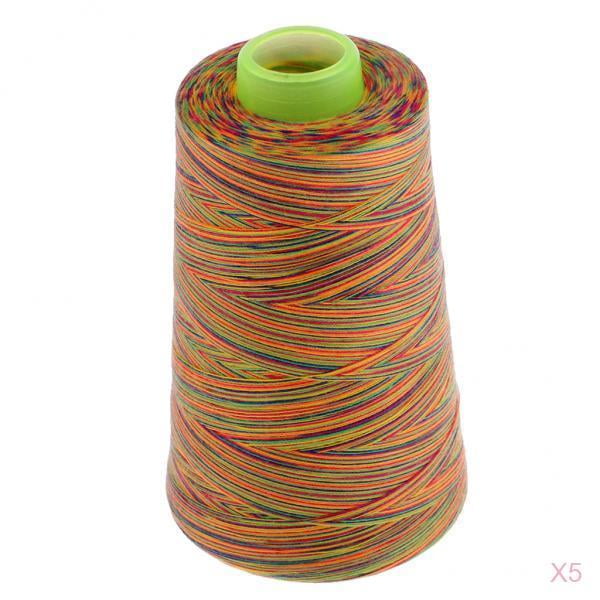 Juego de 5 de poliéster para de coser Rainbow 40S / 2 multifuncionales Sunnimix Hilo de coser de poliéster