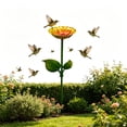 thumbnail image 4 of POLISE Spaces Vibrant Flower Metal Bird Feeder Garden Stake Weatherproof Decorative Feeding Station in 3 Color Options for Outdoor Yard Lawn Or Patio Use, 4 of 8