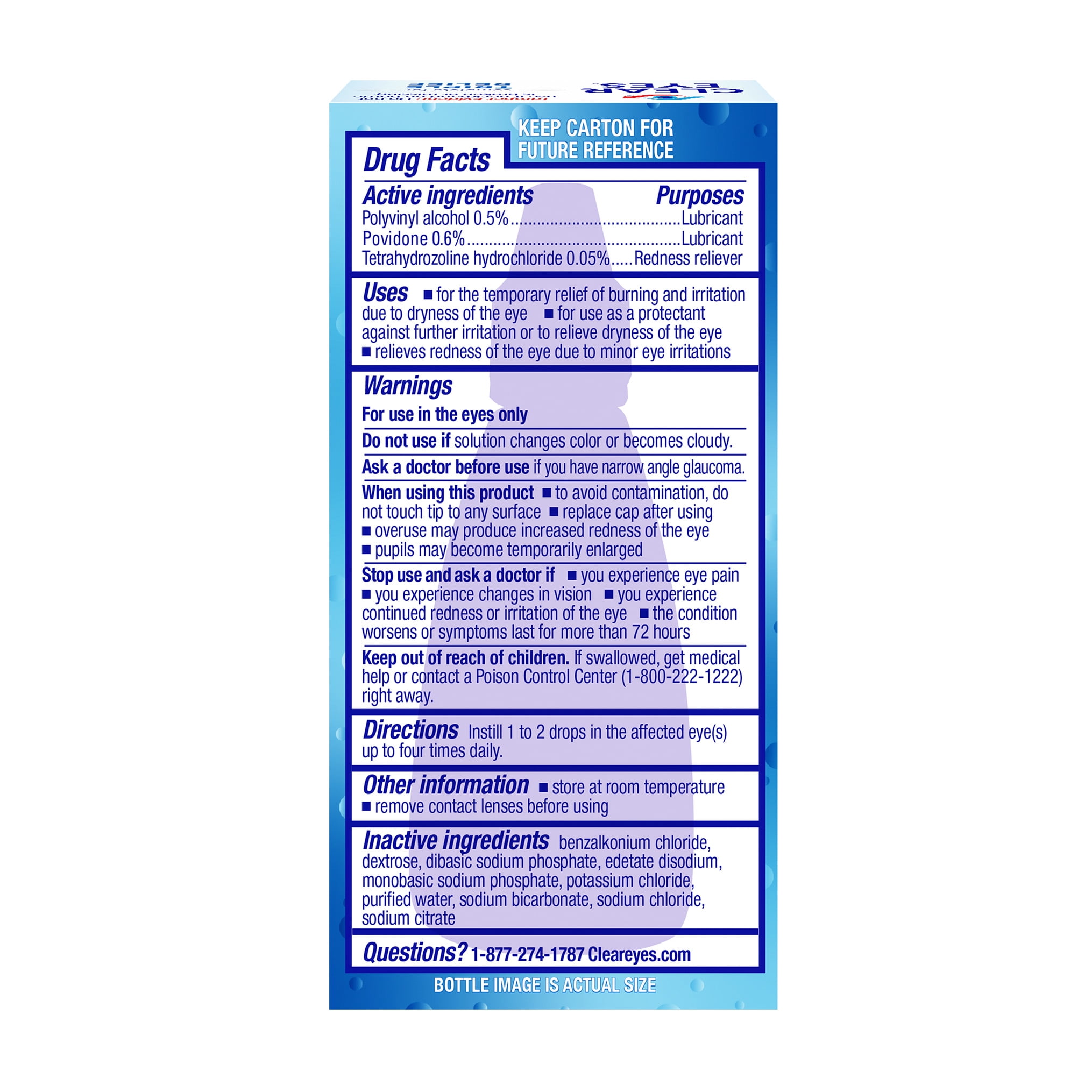 Clear Eyes Triple Relief Lubricant Eye Drops, 0.5 fl oz
