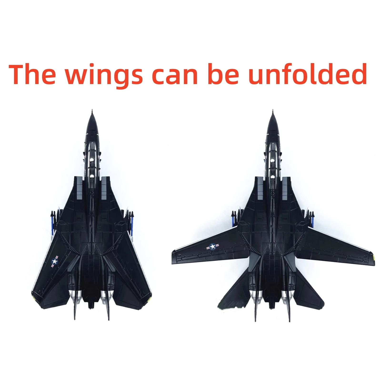 Desktop Ornament American F14 Tomcat Alloy Fighter VX-4 Model Airplane, 19.3cm Long